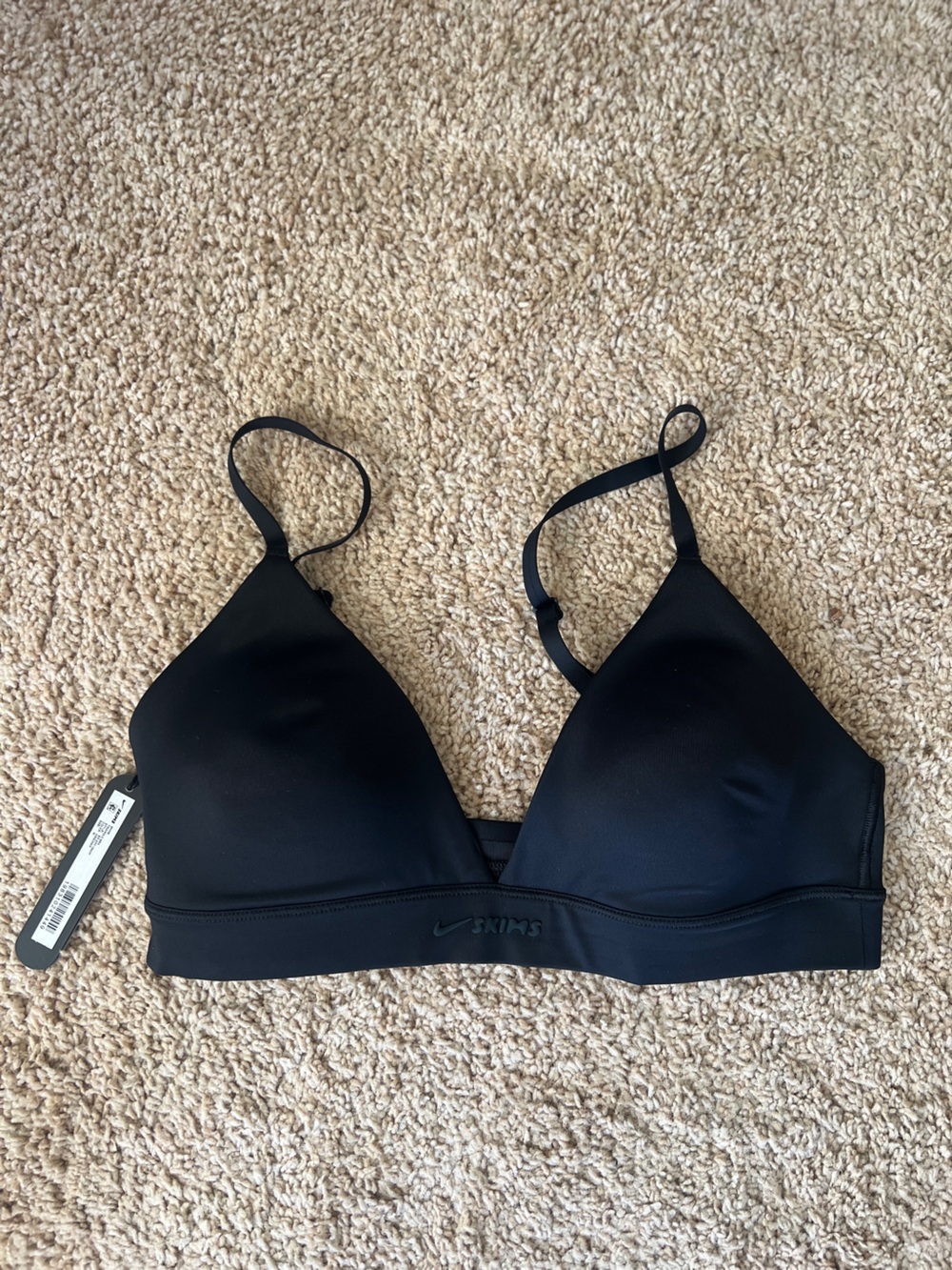 SKIMS Black Triangle Molded Bikini Top